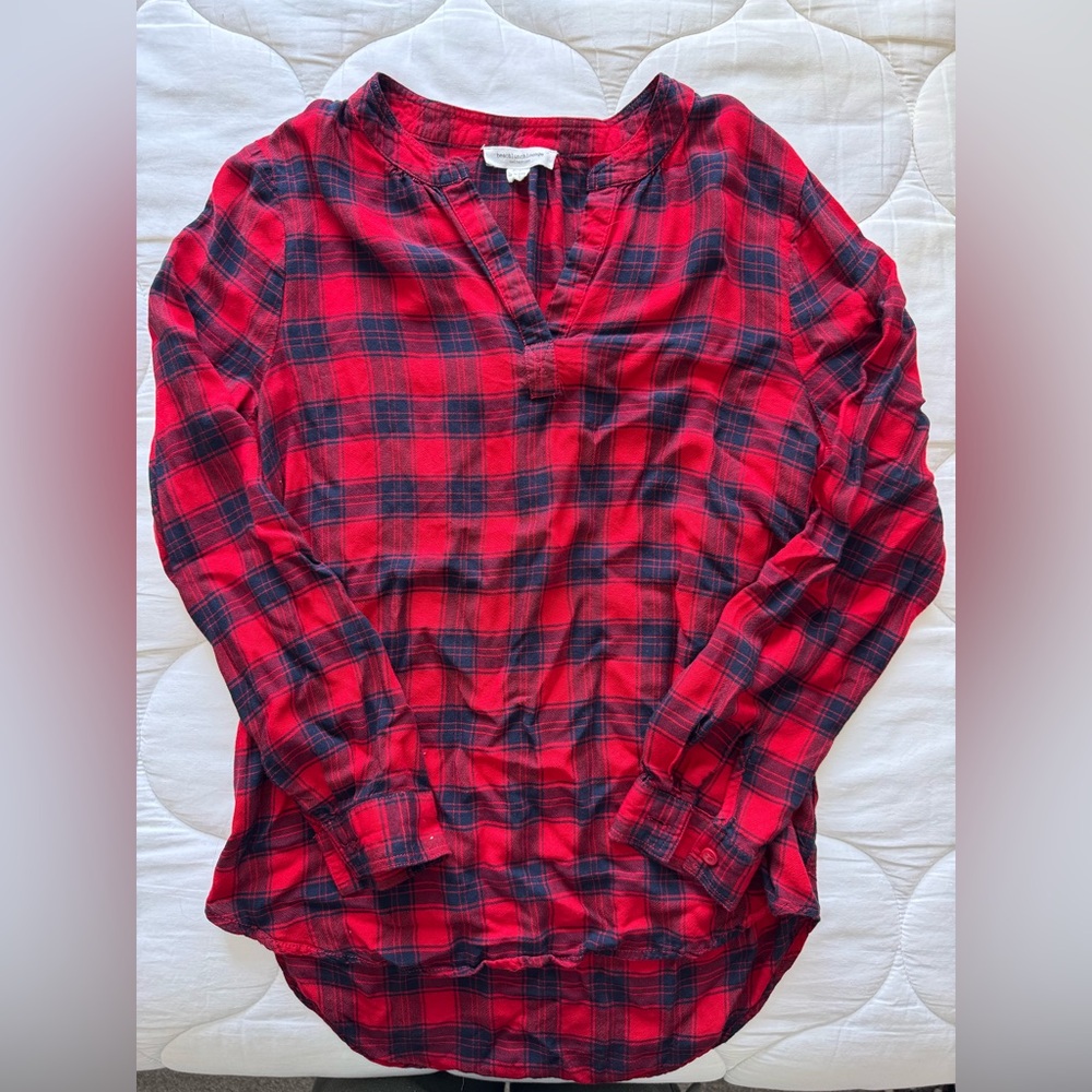 beachlunchlounge Red and Black Plaid Shirt
